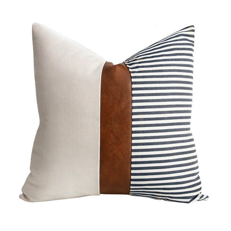 Nautical Faux Leather Cushion Cover