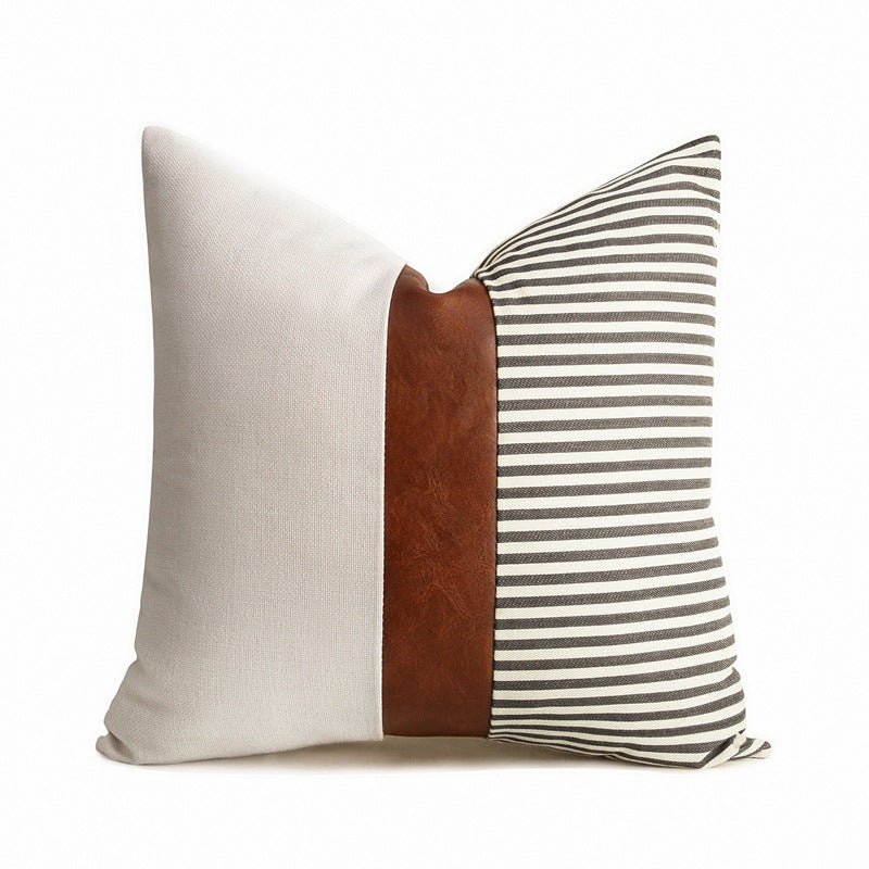 Nautical Faux Leather Cushion Cover