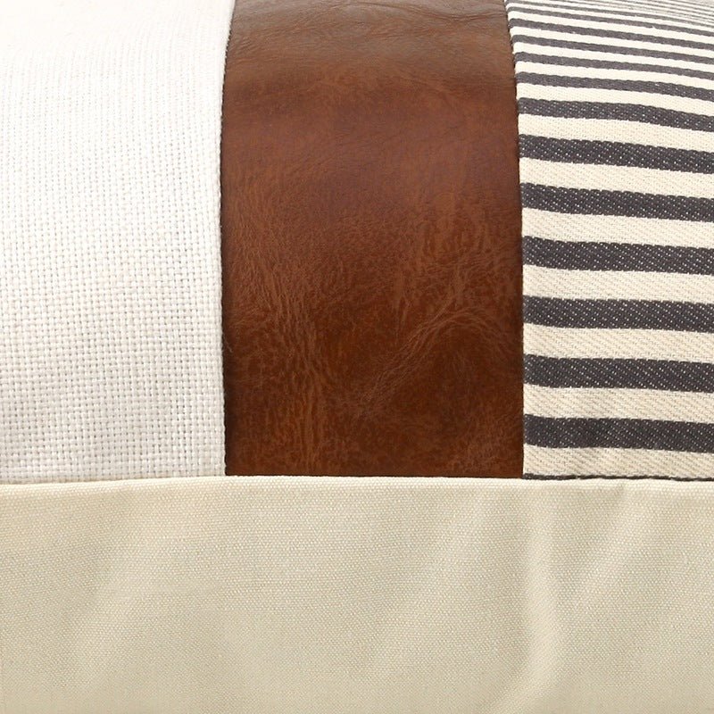 Nautical Faux Leather Cushion Cover