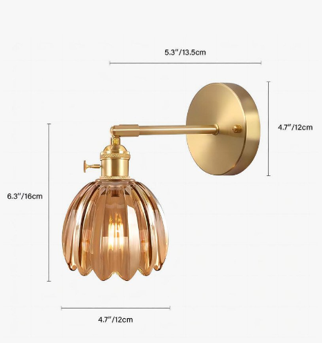 Retro – Wandlamp Glas Tulp knop