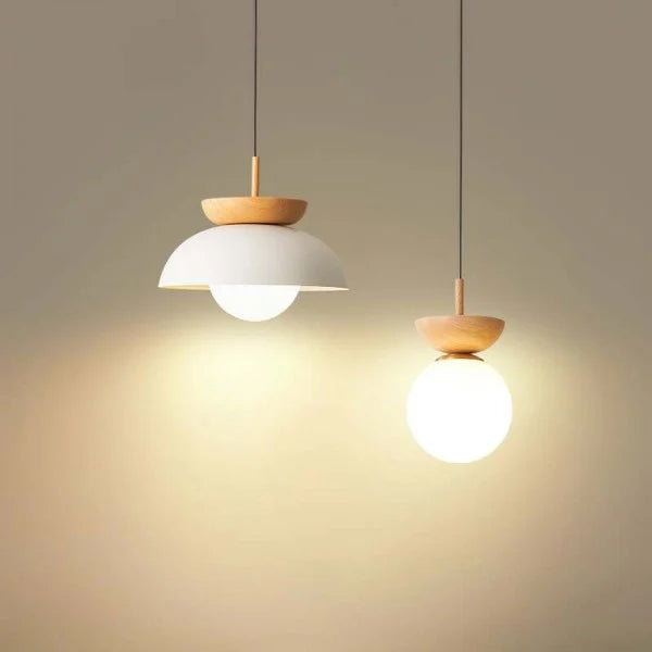 Nordic hanglamp gemaakt van halfhout