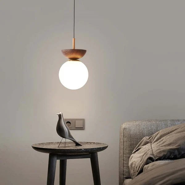 ElementBois - Lampada a sospensione nordica Half Wood