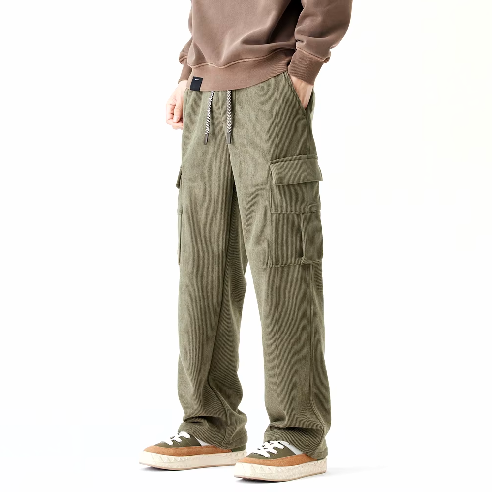 Fleece-forede Corduroy-bukser