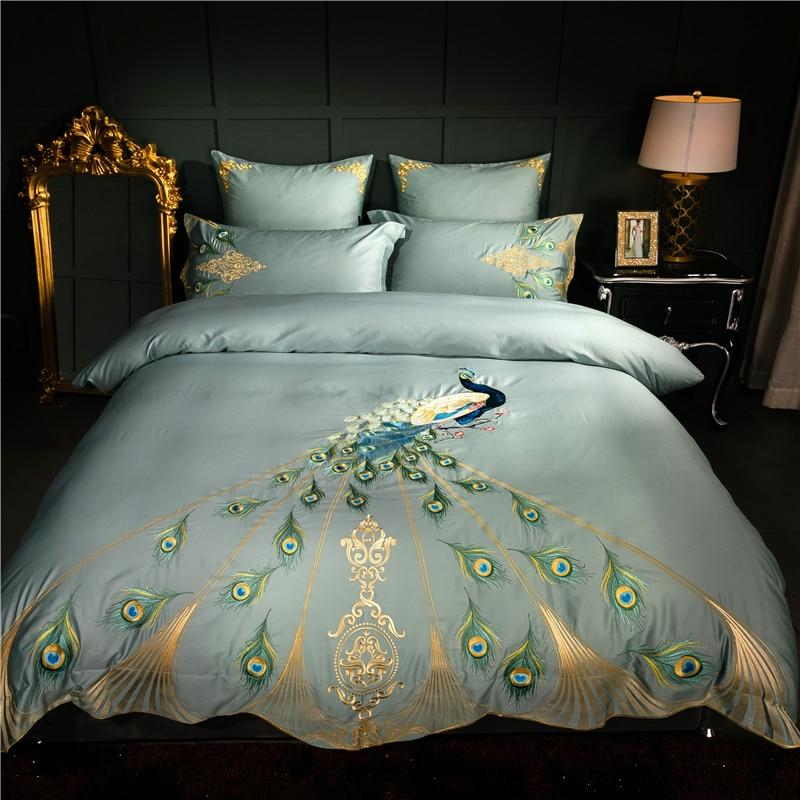 Peacock Duvet Cover Set (Egyptian Cotton, 600 TC)