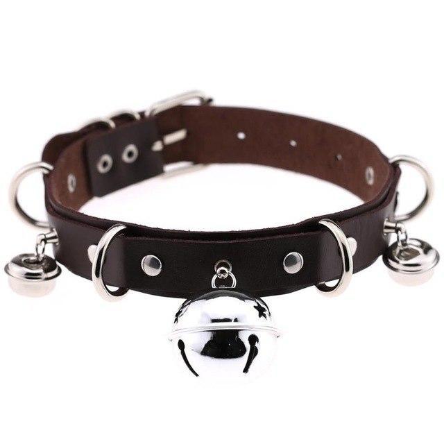 Pleather Cat Bell Collar