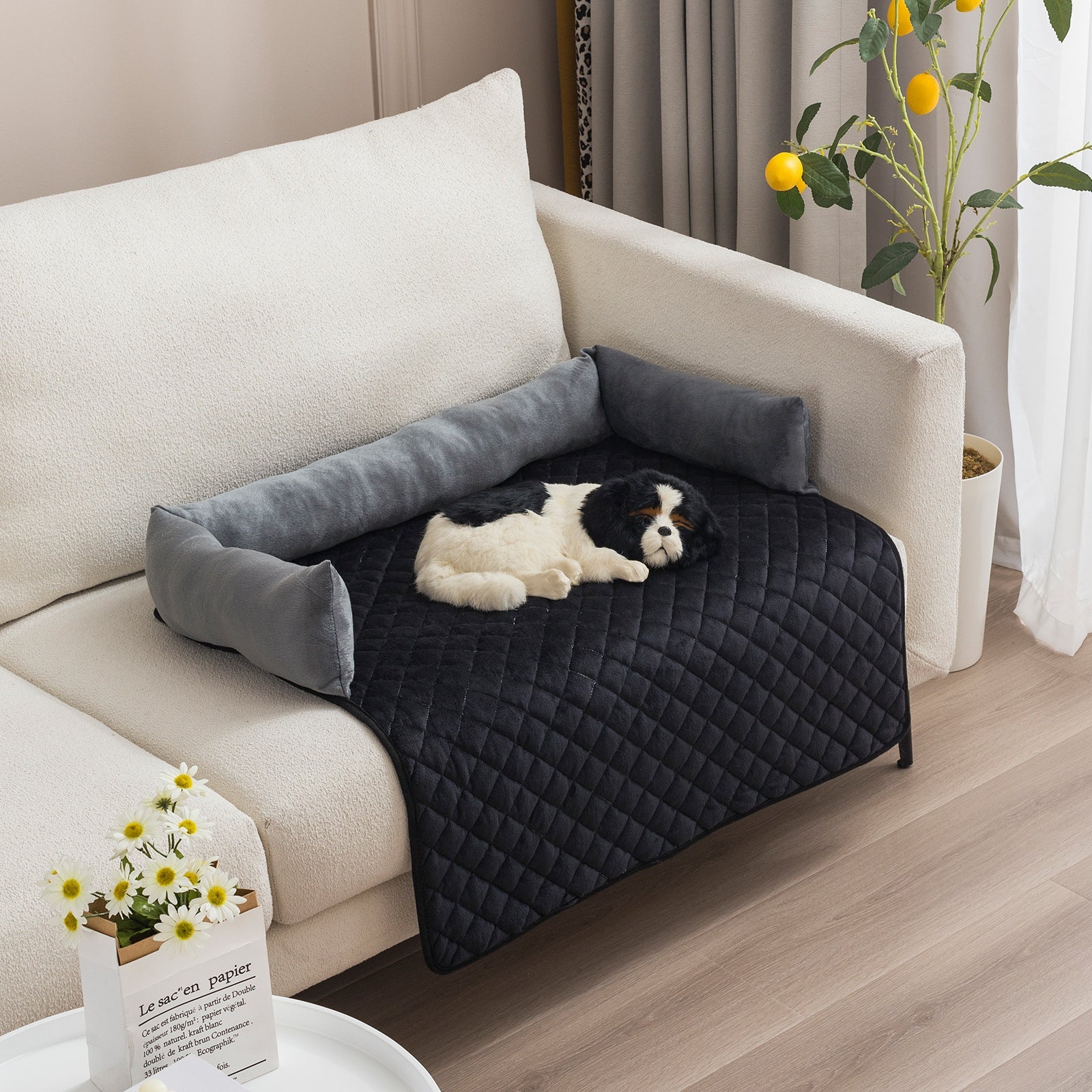 PlushPaws Lounge - Pet Soffa Kudde Säng med kudde