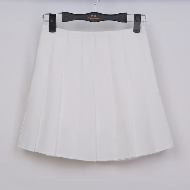 Solid Color Pleated Skirt