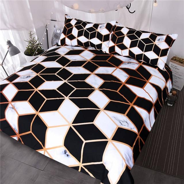 Set di biancheria da letto con stampa geometrica irregolare