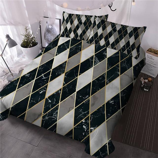 Juego de cama con estampado geométrico irregular