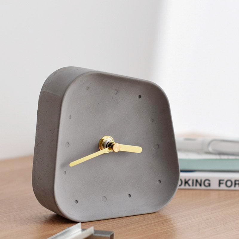 Any Time Cement Desk Clock