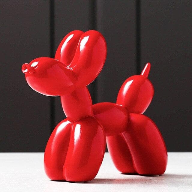 Scultura Cane Palloncino - Resina Fatta a Mano