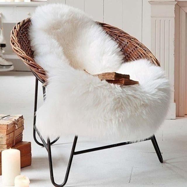 Faux Fur Sheepskin Throw & Area Rug