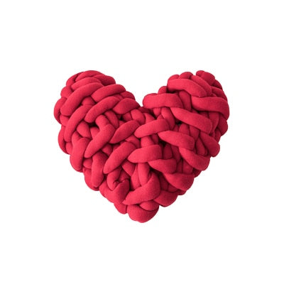 Coussin décoratif en forme de cœur avec nœud pour la Saint-Valentin