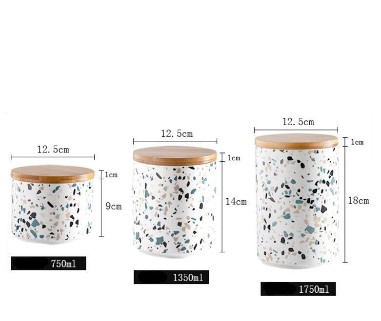 Terrazzo Storage Jars with Lid Collection