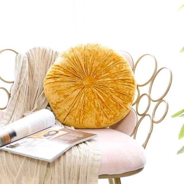 Crushed Velvet Round Pillow