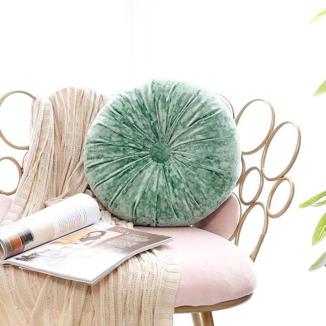 Crushed Velvet Round Pillow