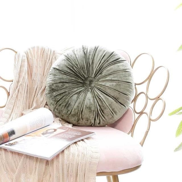 Crushed Velvet Round Pillow