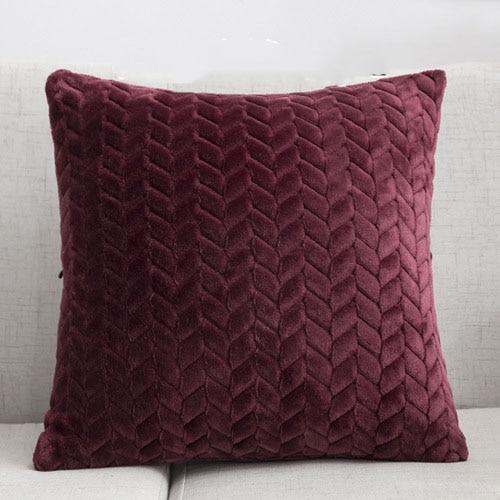 Housse de coussin en velours uni