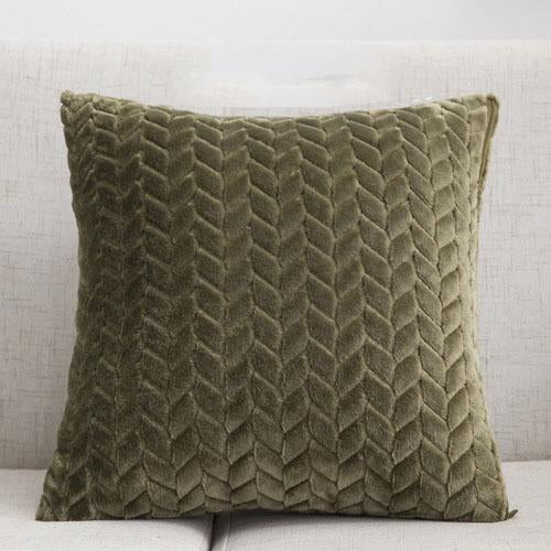 Housse de coussin en velours uni