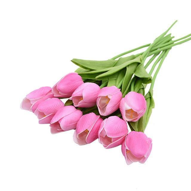 10-Piece Faux Tulips Artificial Flowers