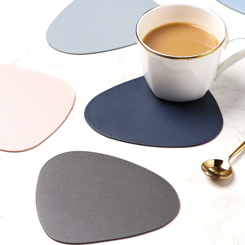 Pastel Shapes Waterproof PU Leather Placemats & Coasters