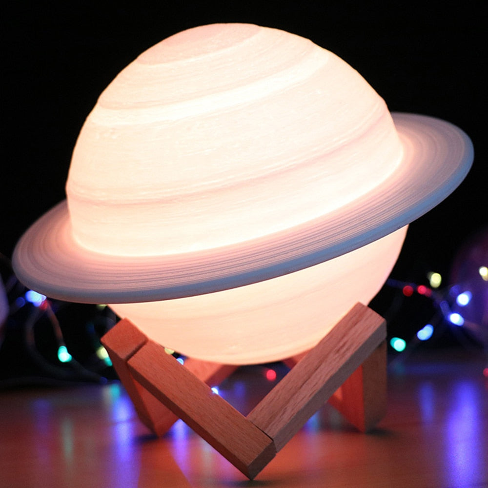 Färgskiftande Saturn-lampa