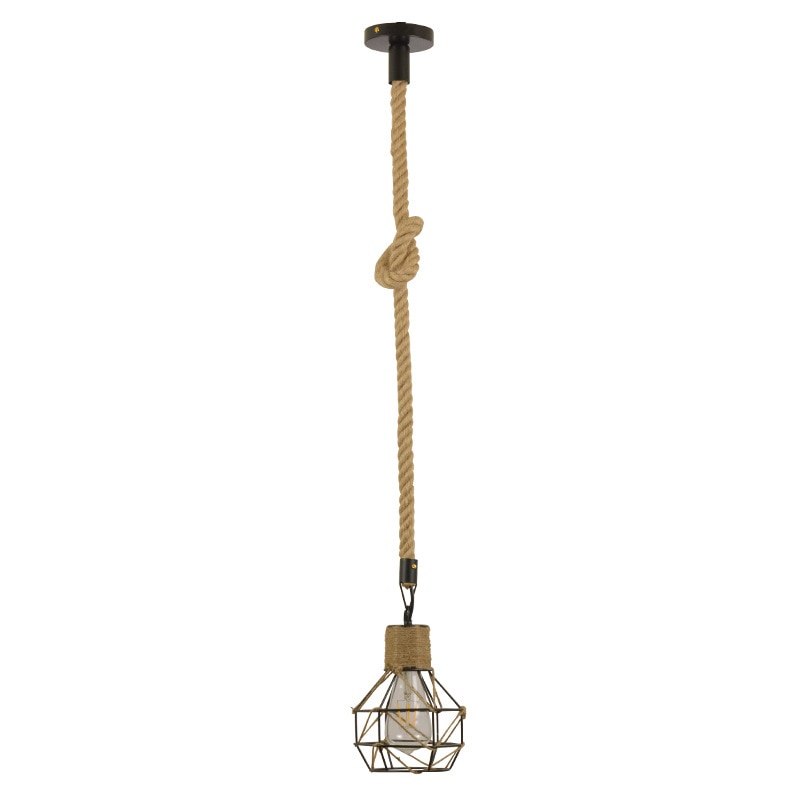 Lampe suspendue en corde