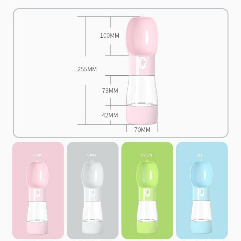 Multifunctionele 2-in-1 draagbare hondenwaterfles en voerbak