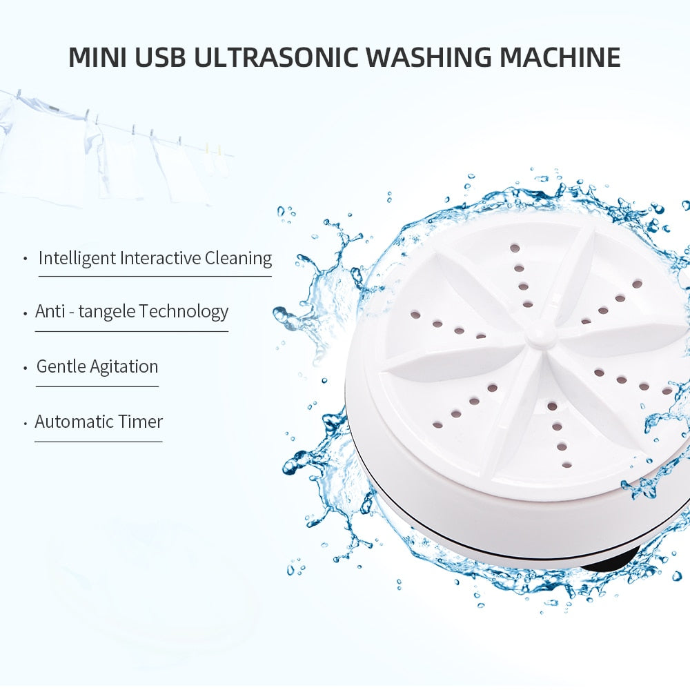 Machine à laver à ultrasons portable pour un nettoyage efficace