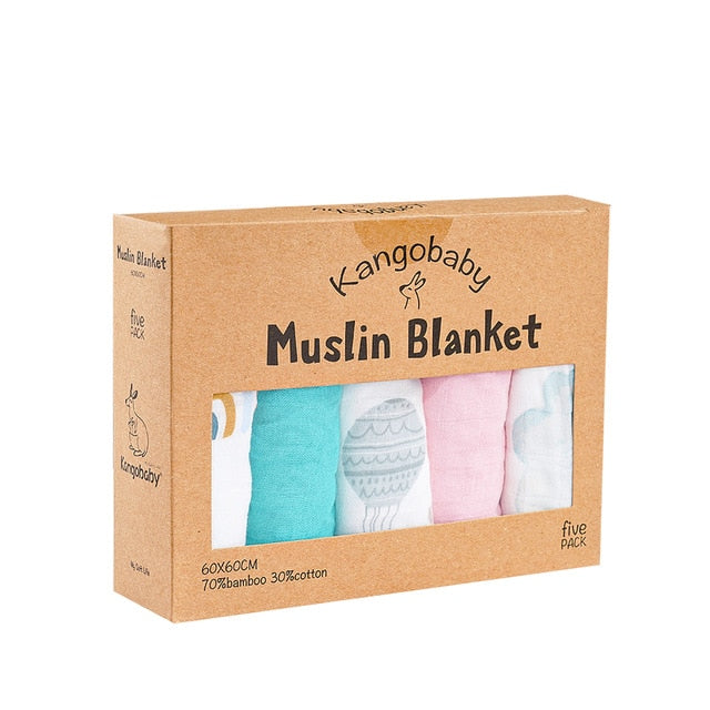 5-delars ekologisk bambu muslin-set