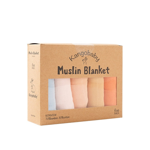 5-delars ekologisk bambu muslin-set