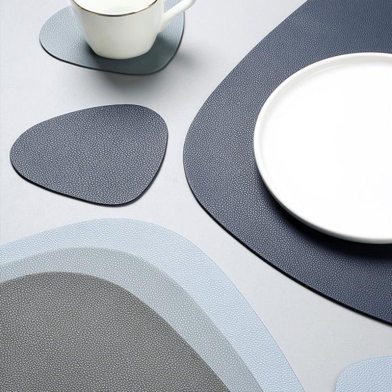 Pastel Shapes Waterproof PU Leather Placemats & Coasters