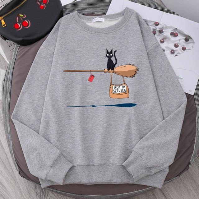 Bezem Vliegende Zwarte Kat Sweatshirt