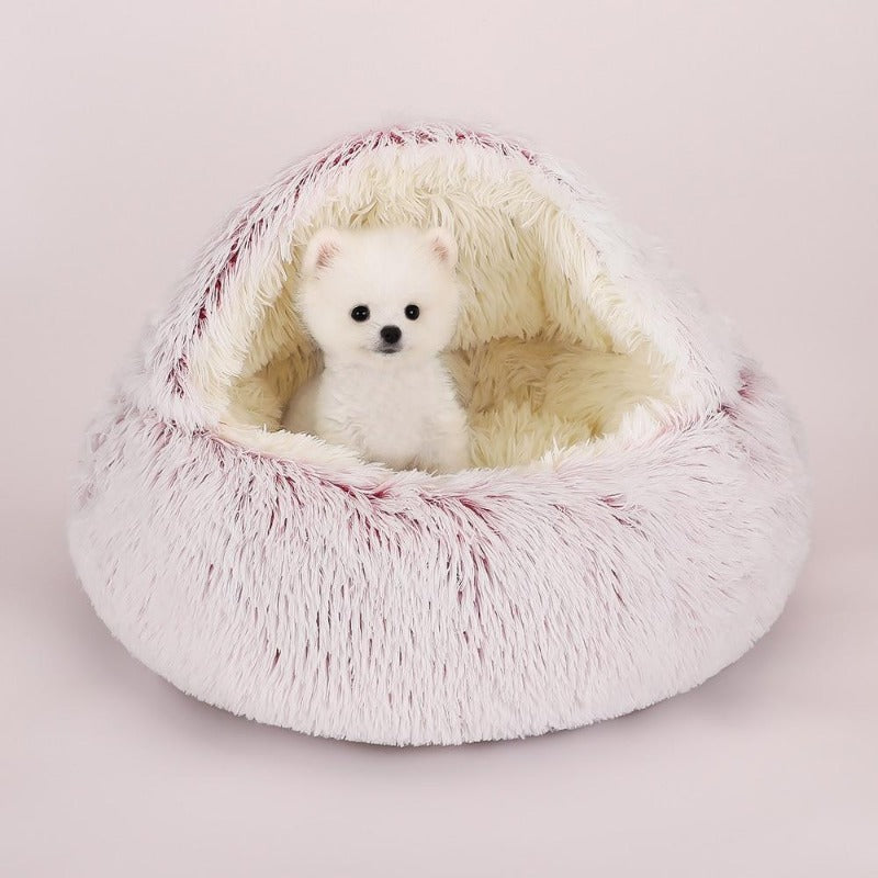 Round Plush Calming Dog/Cat Cave Bed