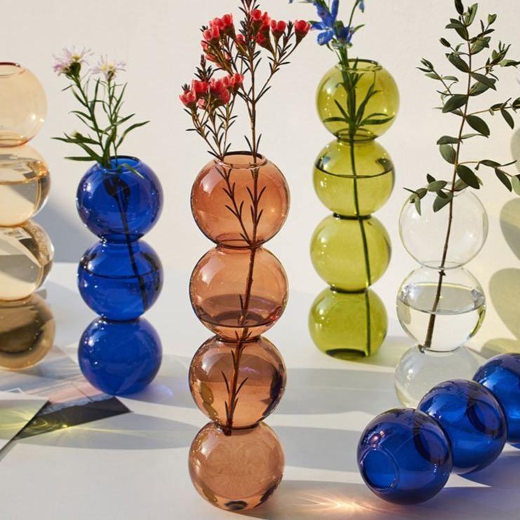 Vase à bulles en verre cristal