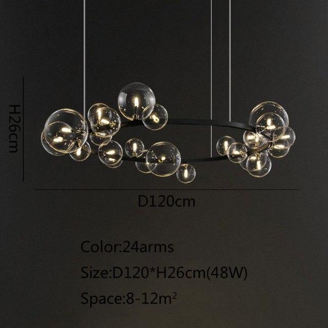 Schwarze Glasbirnen Glorreicher Kronleuchter