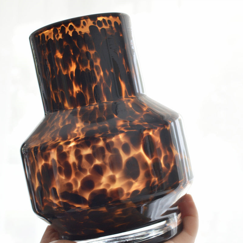 Vintage Ember Tortoiseshell glasvaser