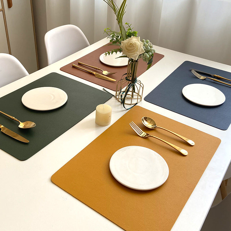 Moderne rechthoekige waterdichte PU leren placemats