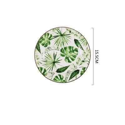 Service de table en céramique à motifs de plantes vertes