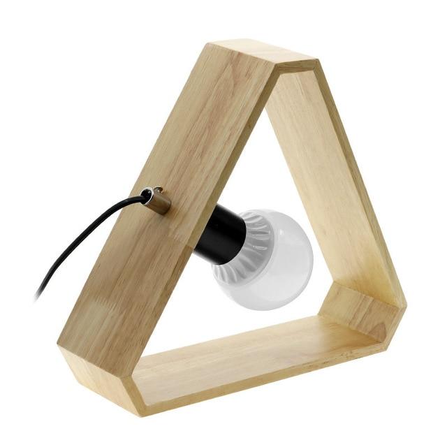 Houten bureaulamp met vierkant design