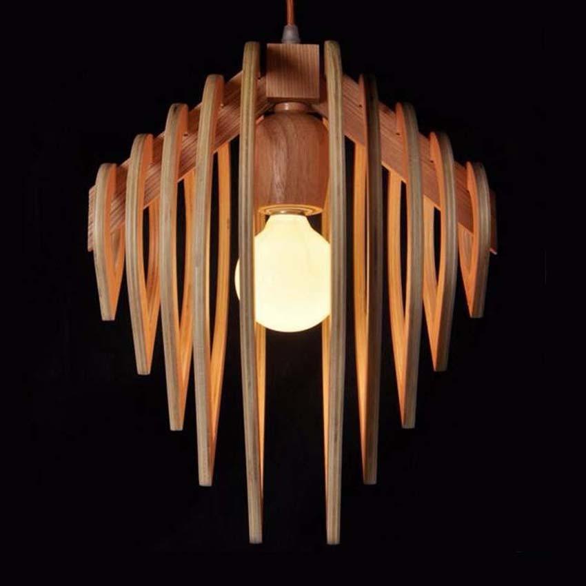 Nordic massief houten hanglamp