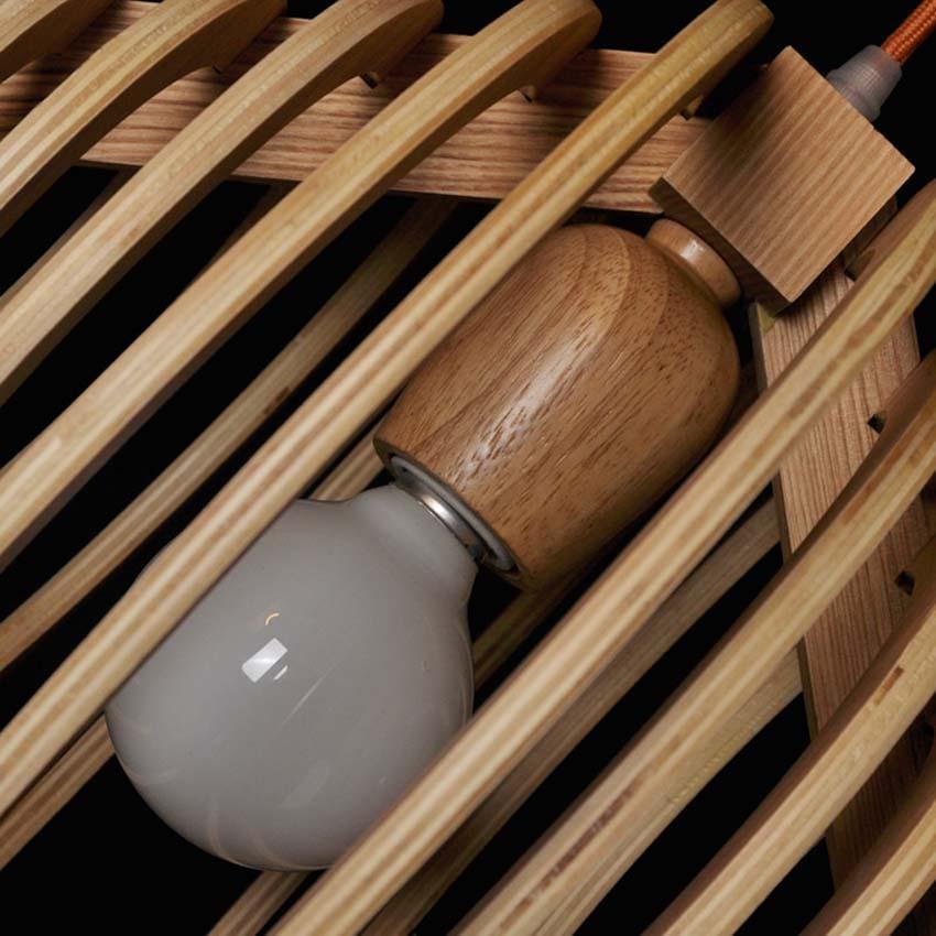 Lampe à suspension nordique en bois massif