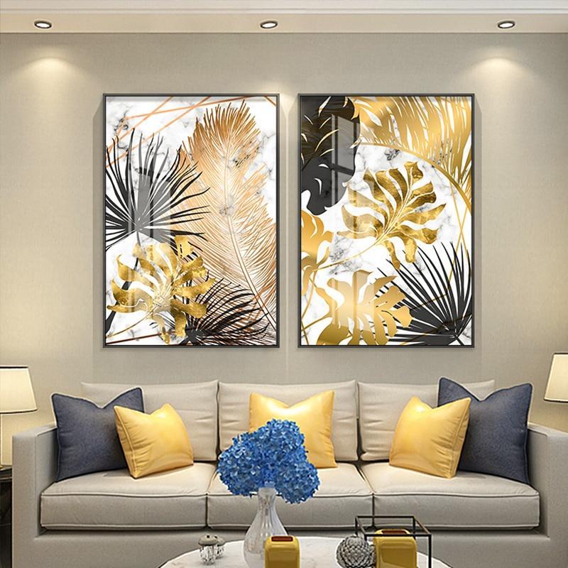 Nordic Golden Leaf | Canvas