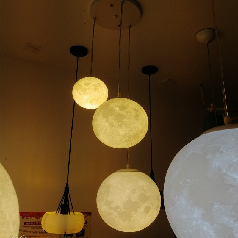 Lampe suspendue 3D pleine lune