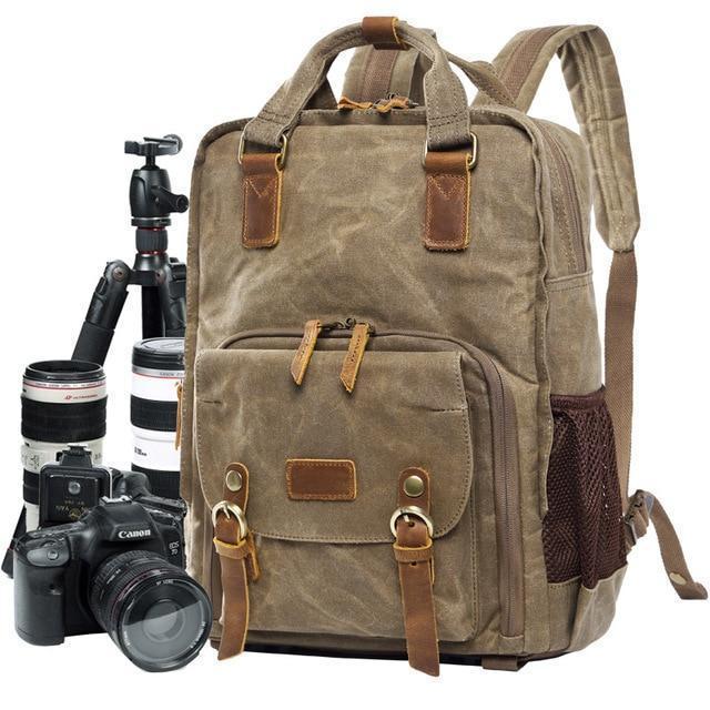 Waterproof Waxed Camera Backpack