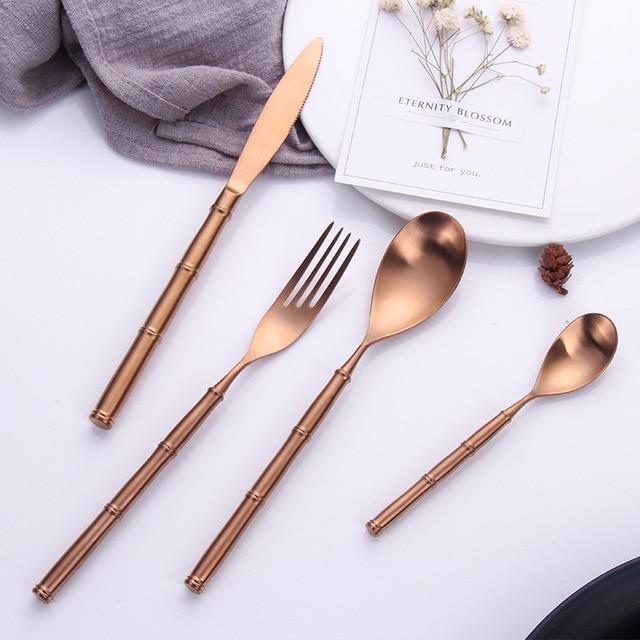 304 Stainless Steel Golden Cutlery Tableware Set