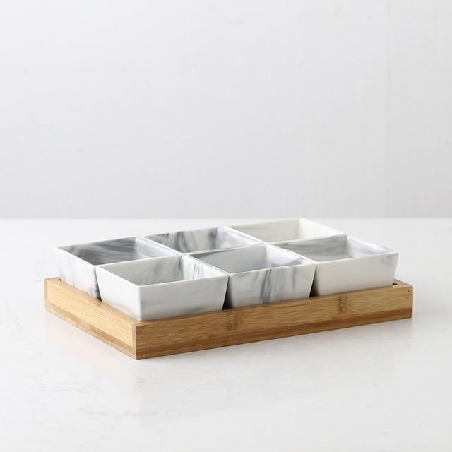 Marble Fruit Platter Display Dish