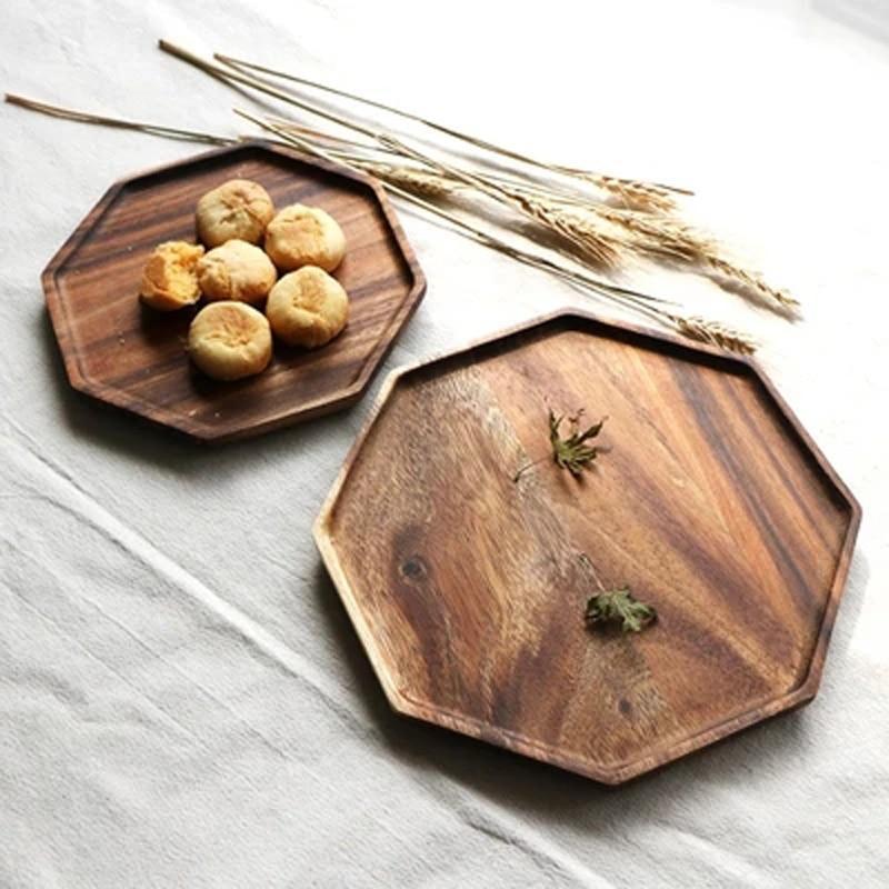 Plateau en bois d'acacia de style japonais