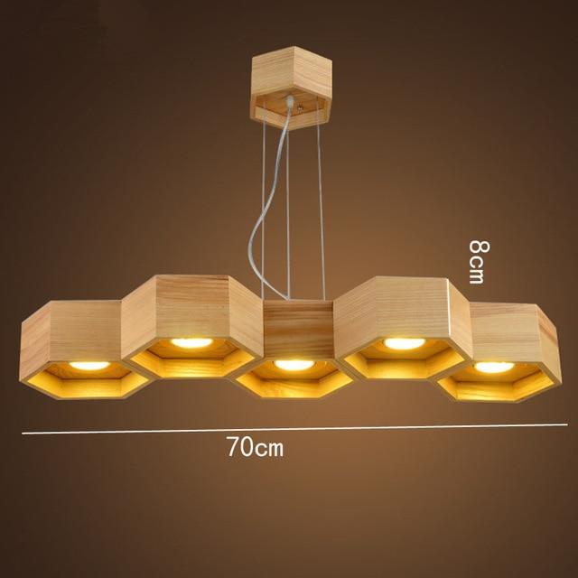 Luminaire suspendu en nid d'abeille en bois