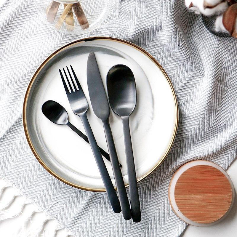 Black/Gold Cutlery Set